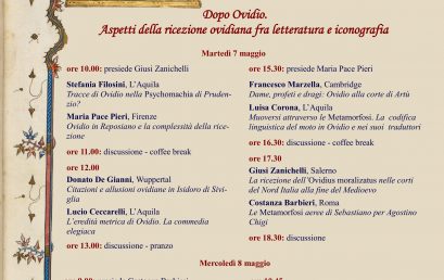 Convegno Dopo Ovidio. Aspetti della ricezione ovidiana fra letteratura e iconografia
