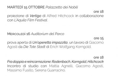 Il Grande Spettacolo: da Korngold a Hitchcock