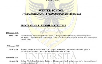 Winter School “Transcodification: A Multidisciplinary Approach”