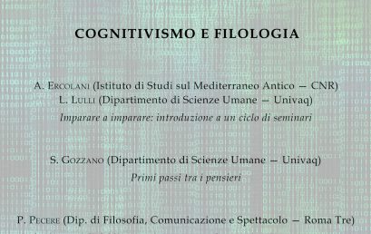 Convegno La visione del cognitivsmo sull’oralità – primo seminario sull’oralità