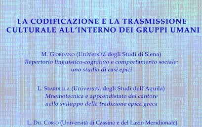 Convegno La codificazione e la trasmissione culturale all’interno dei gruppi umani