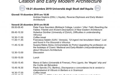 Convegno Citation and early modern architecture